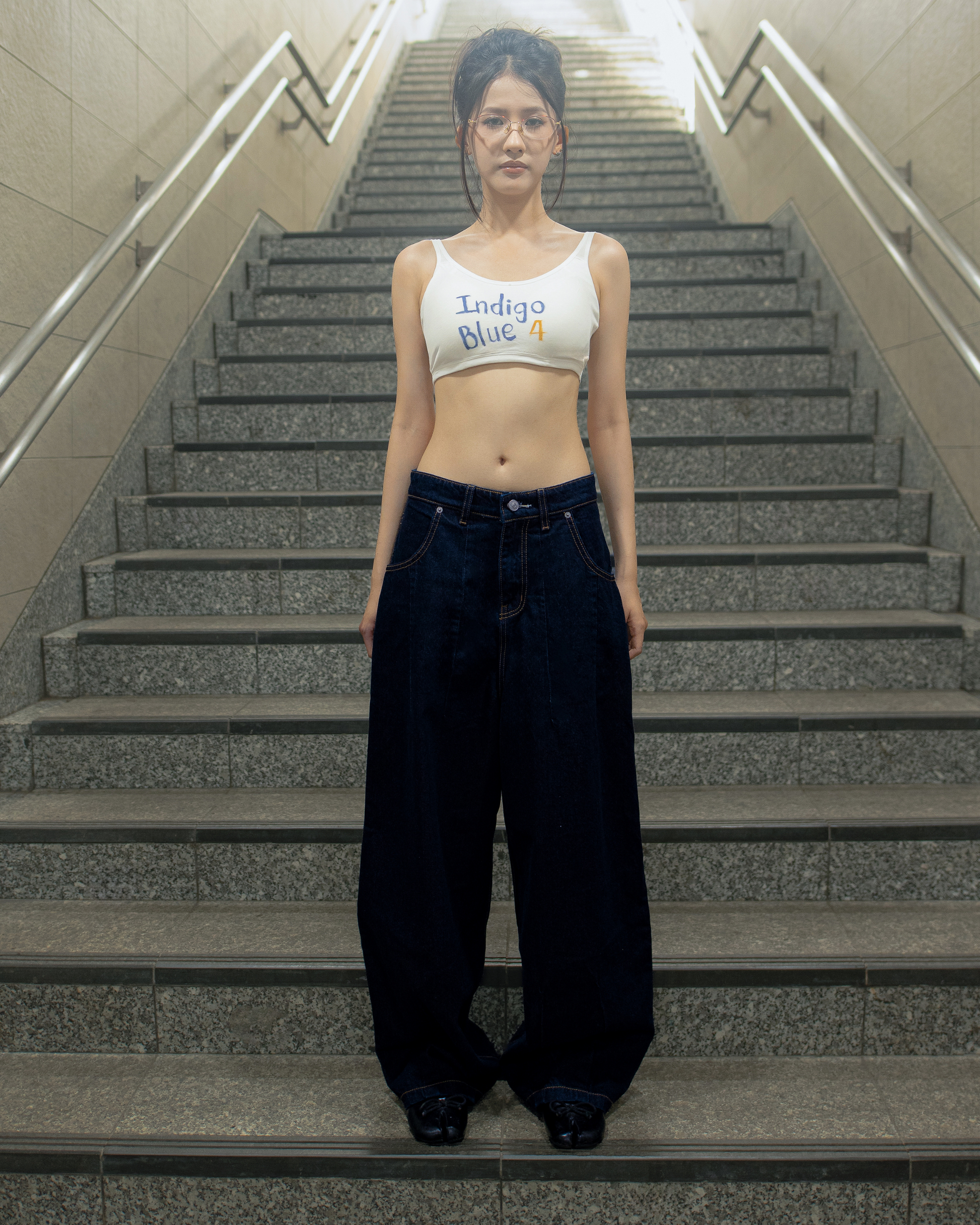 Baggy Flowy Jeans Indigo Blue