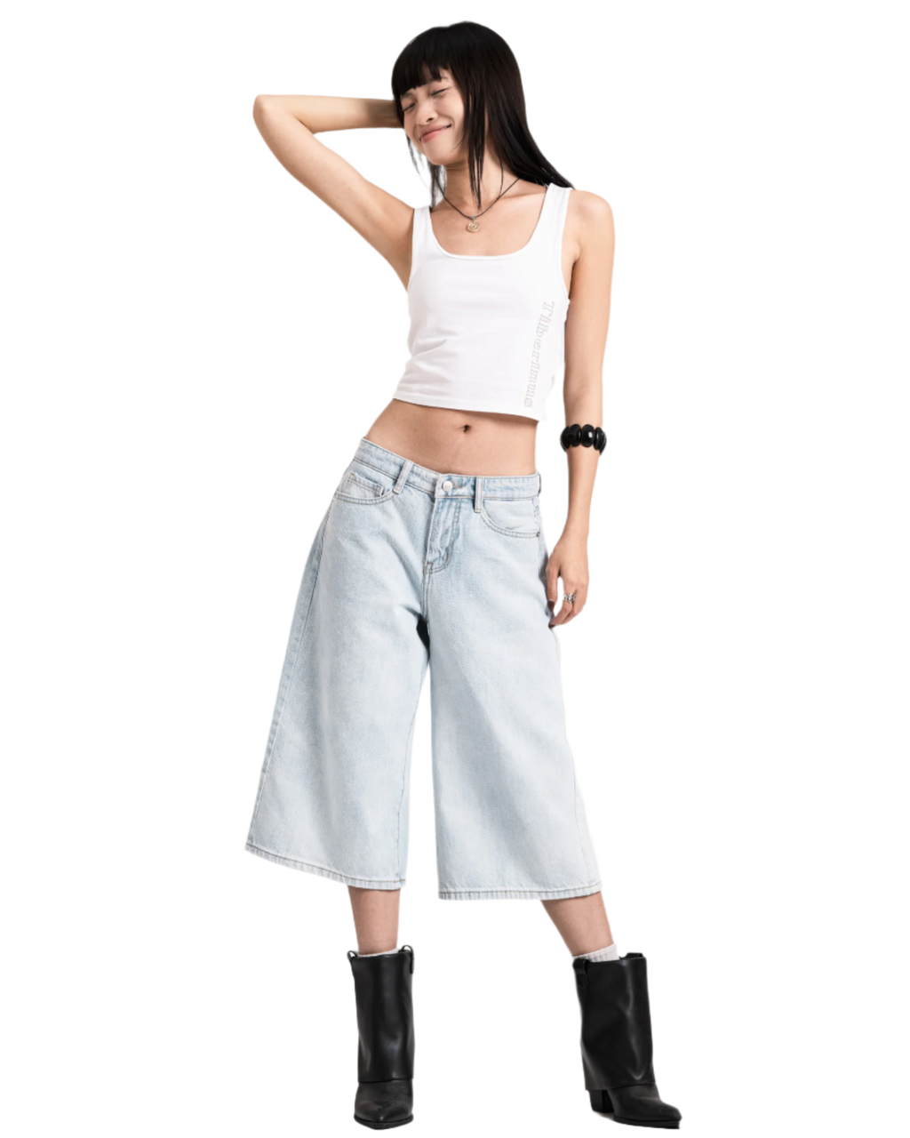 mom jorts light blue