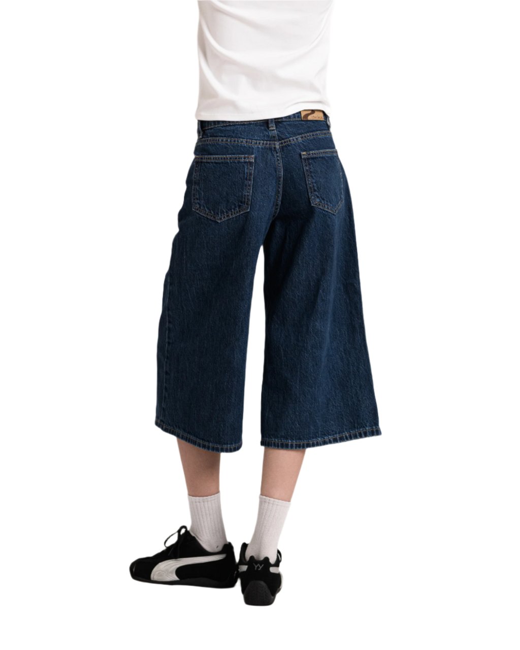mom jorts dark blue