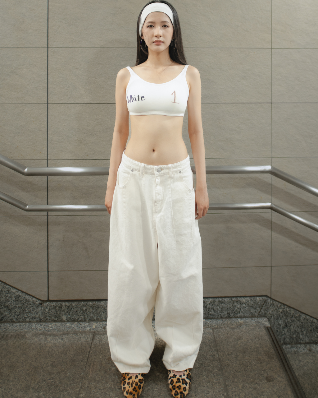 Baggy Flowy Jeans White