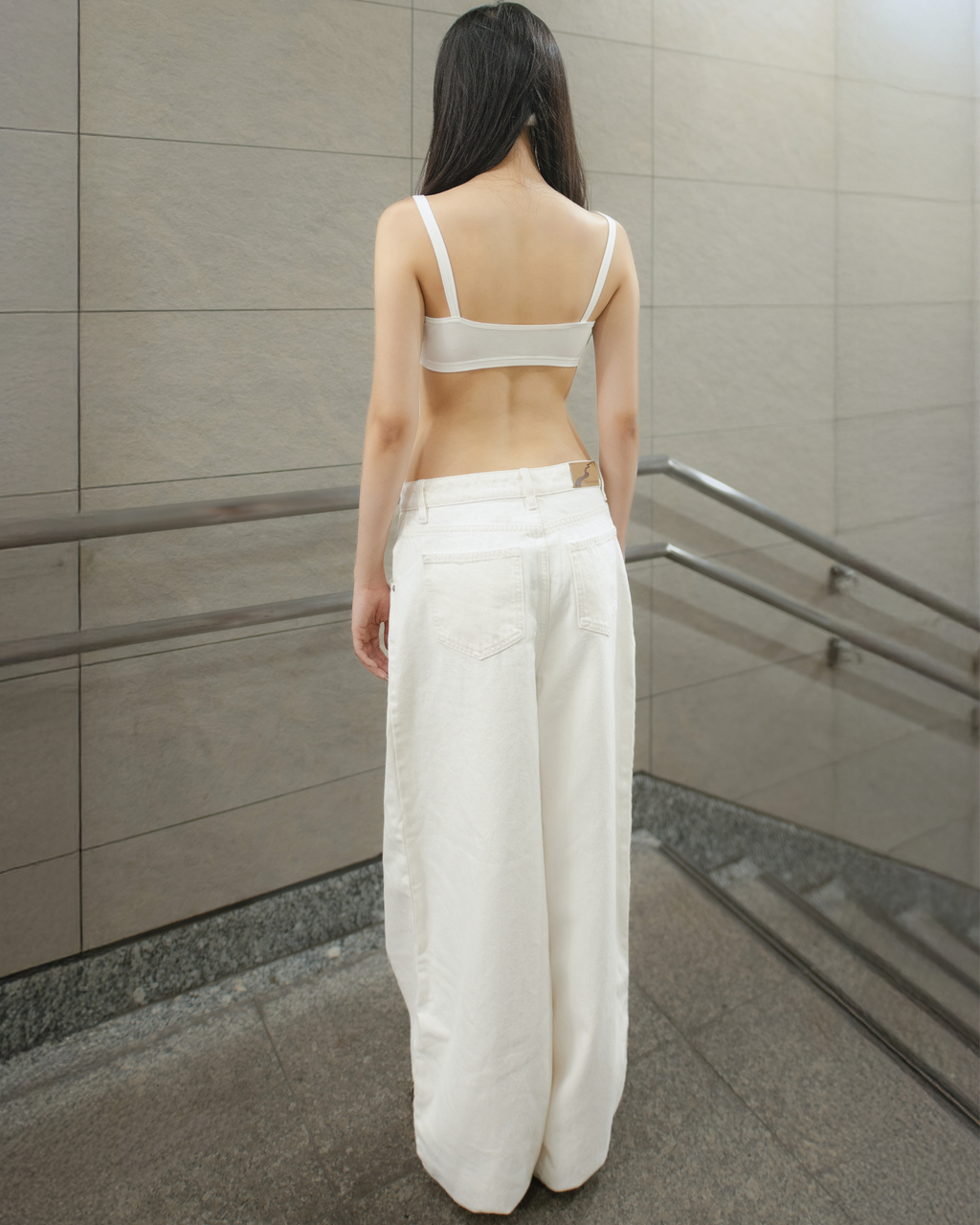 Baggy Flowy Jeans White