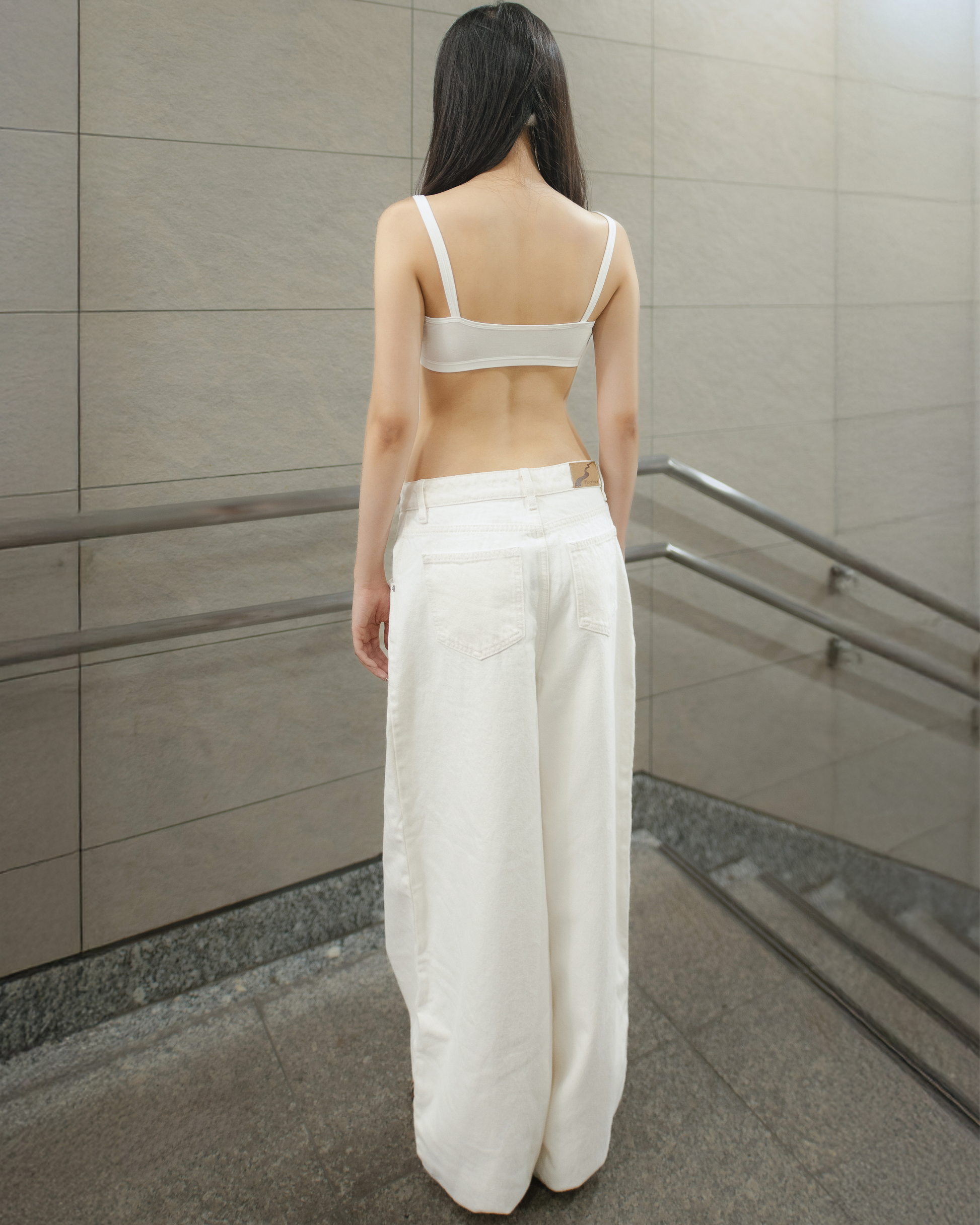 Baggy Flowy Jeans White