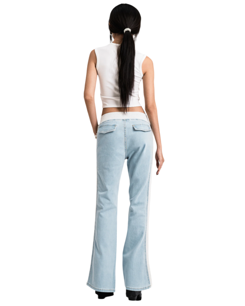 sporty flare jeans light blue