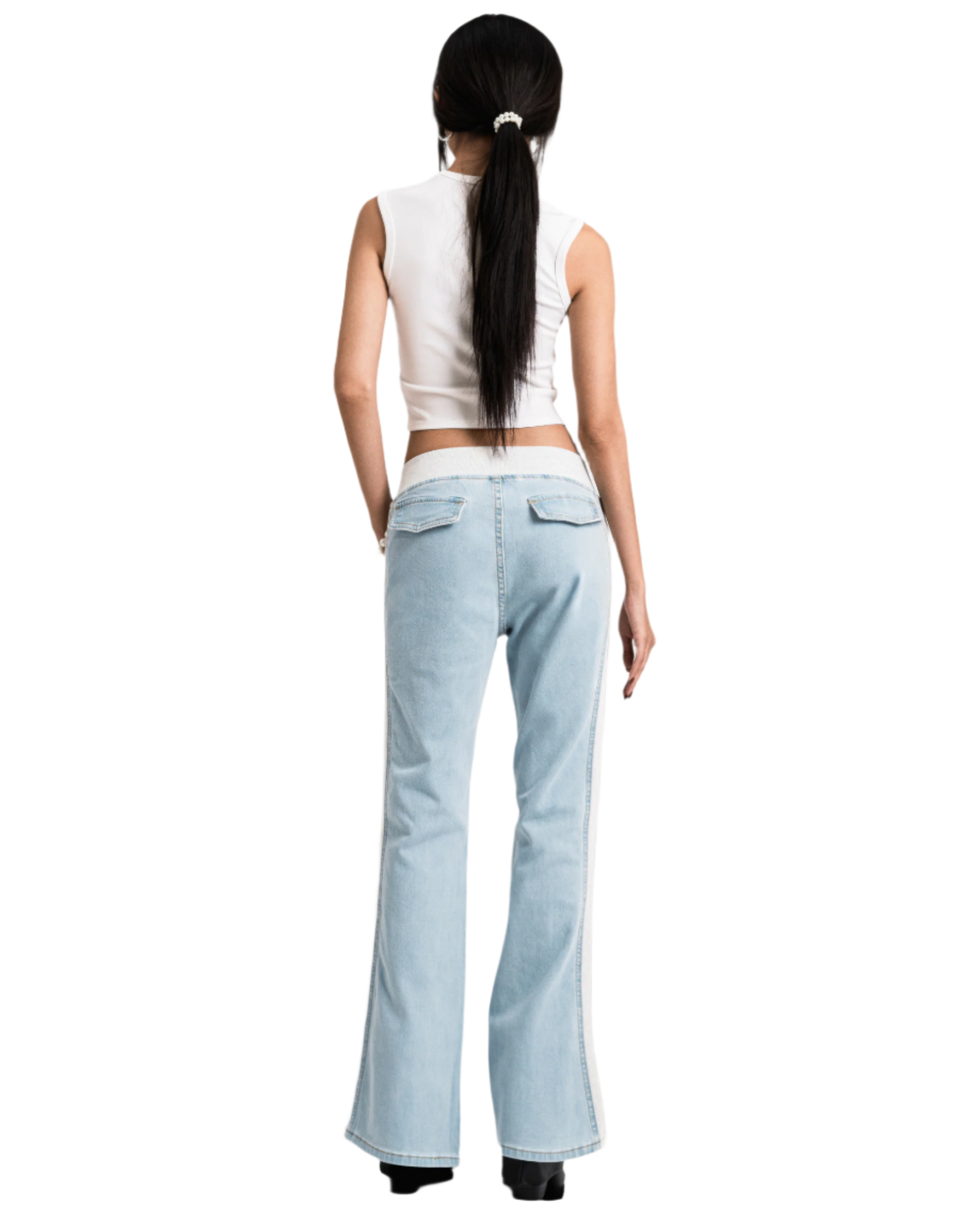 sporty flare jeans light blue