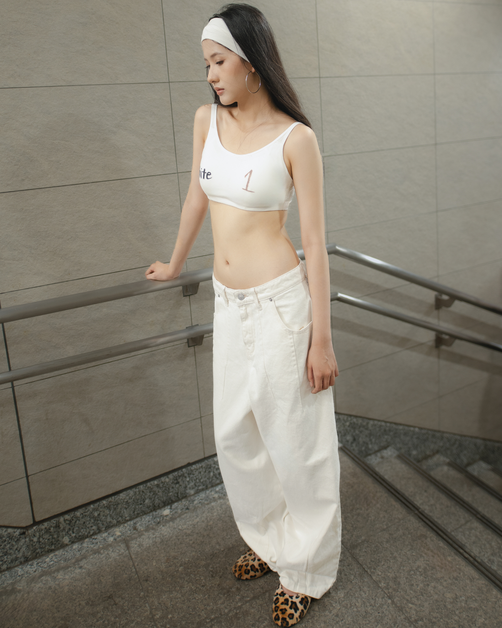 Baggy Flowy Jeans White