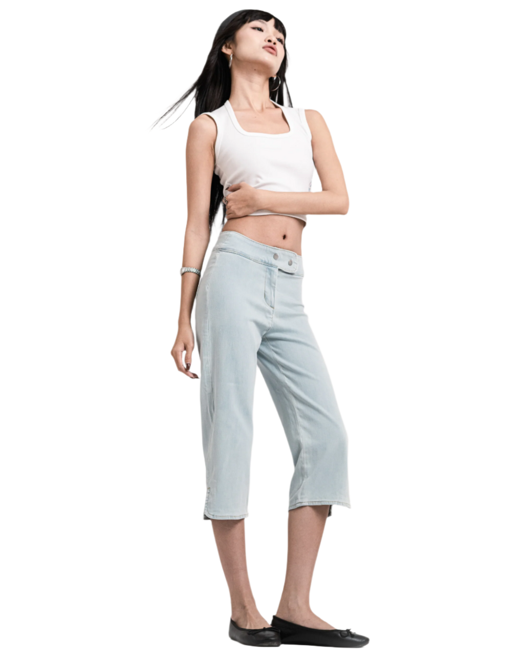 spring capri jeans light blue