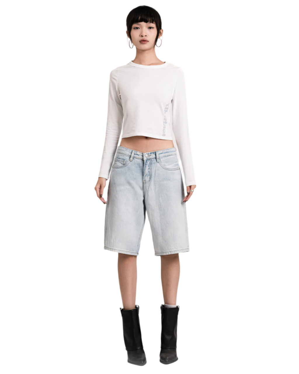 dad jorts light blue