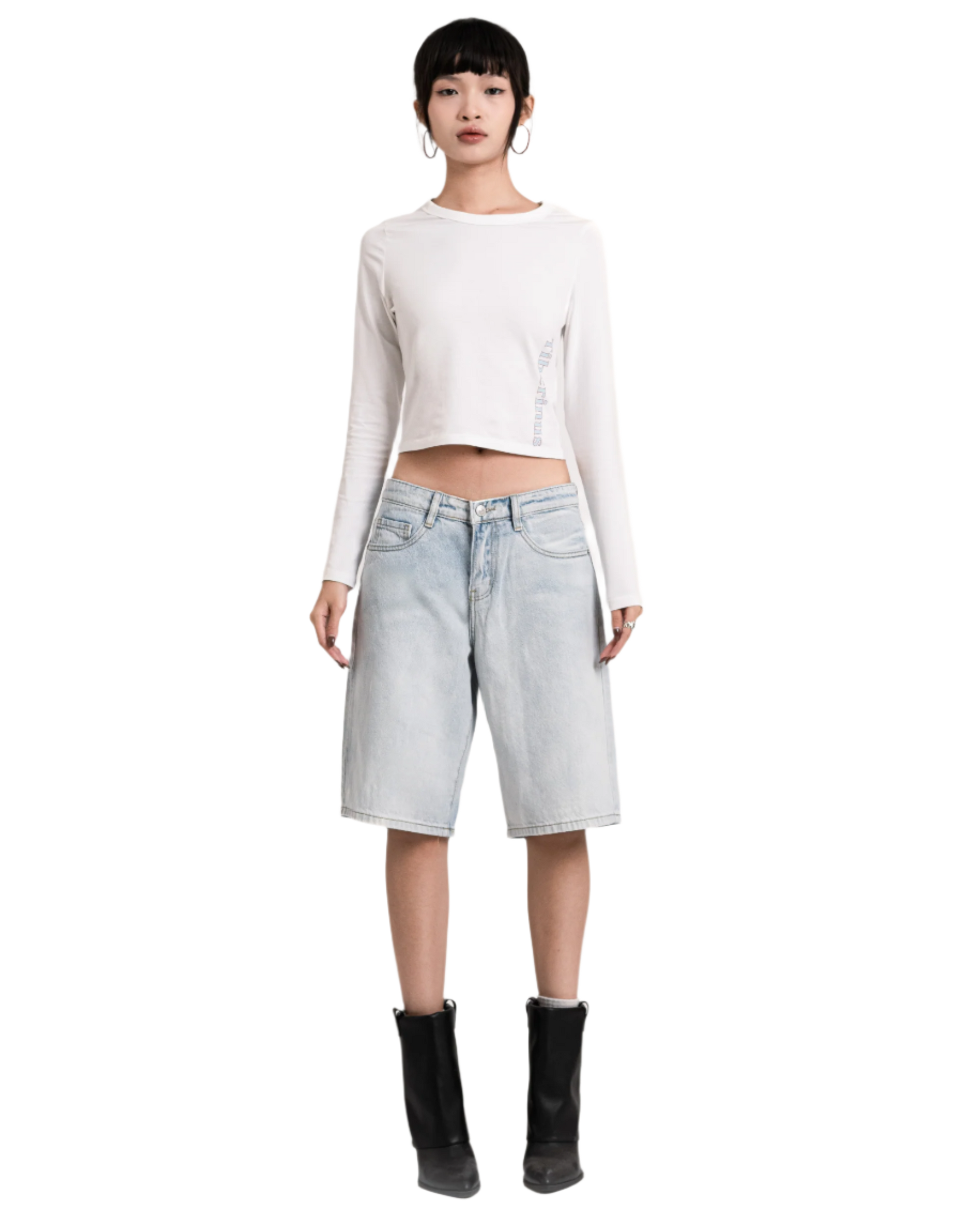 dad jorts light blue