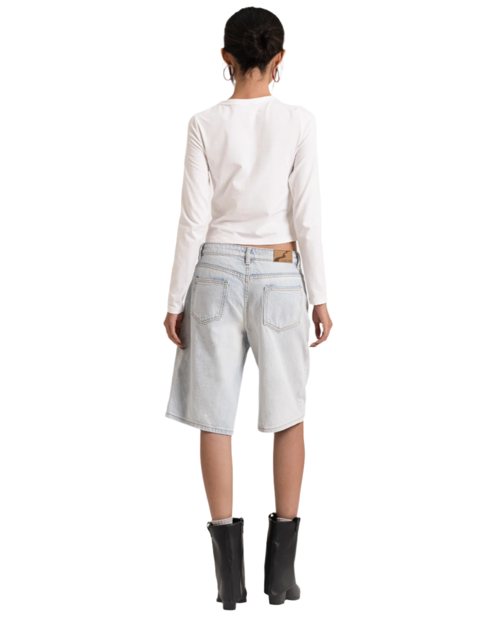 dad jorts light blue