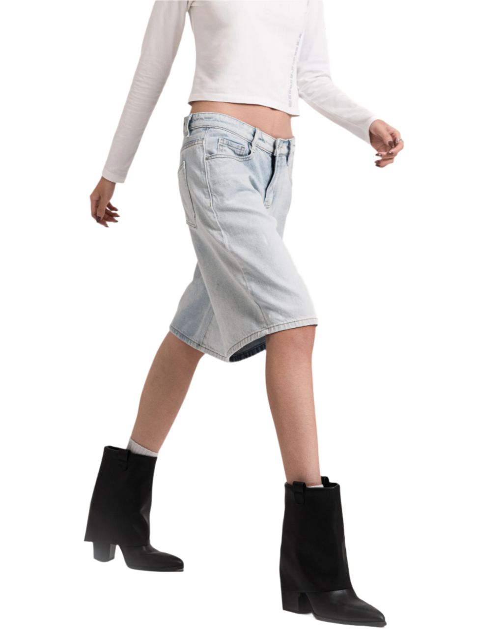 dad jorts light blue