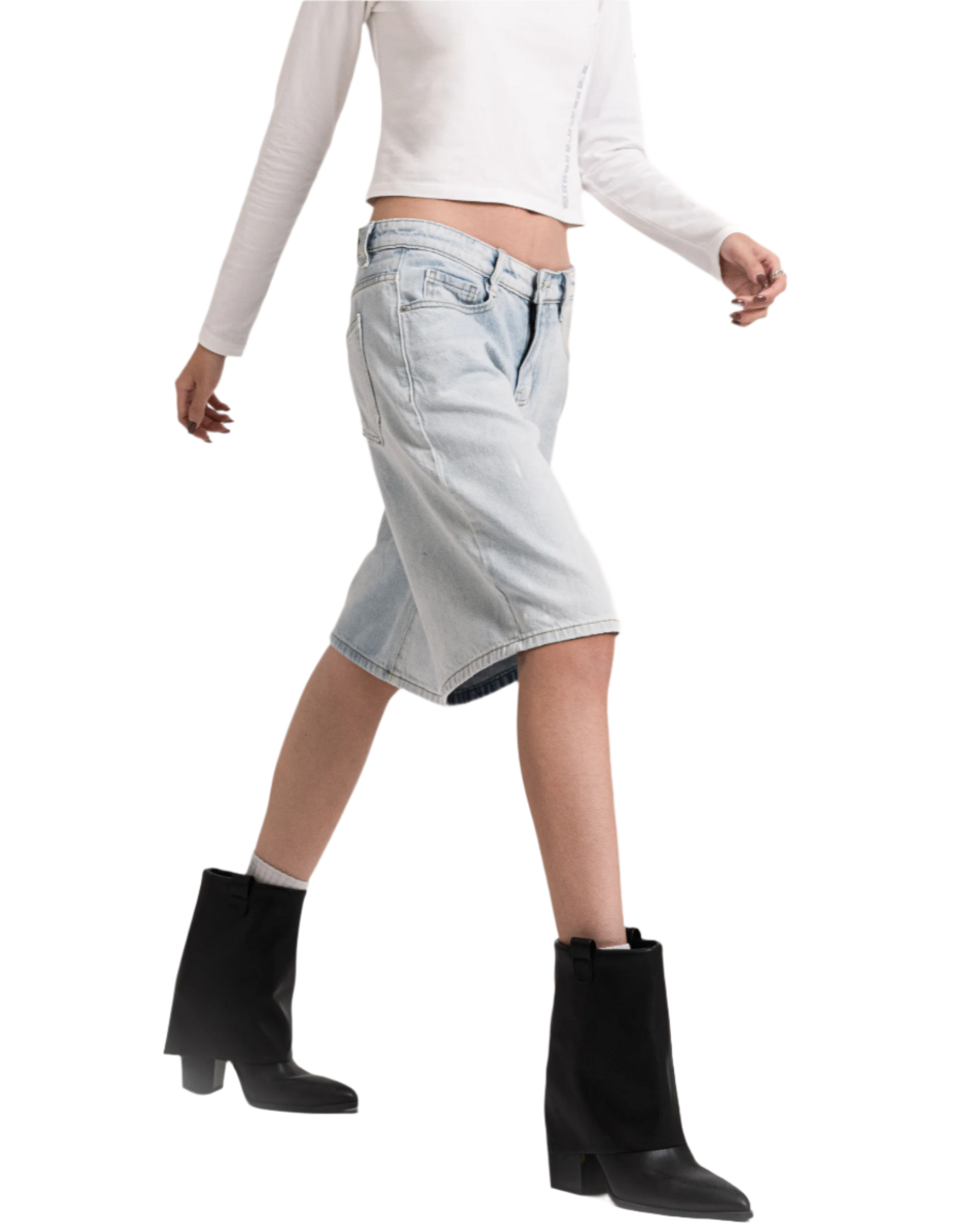 dad jorts light blue