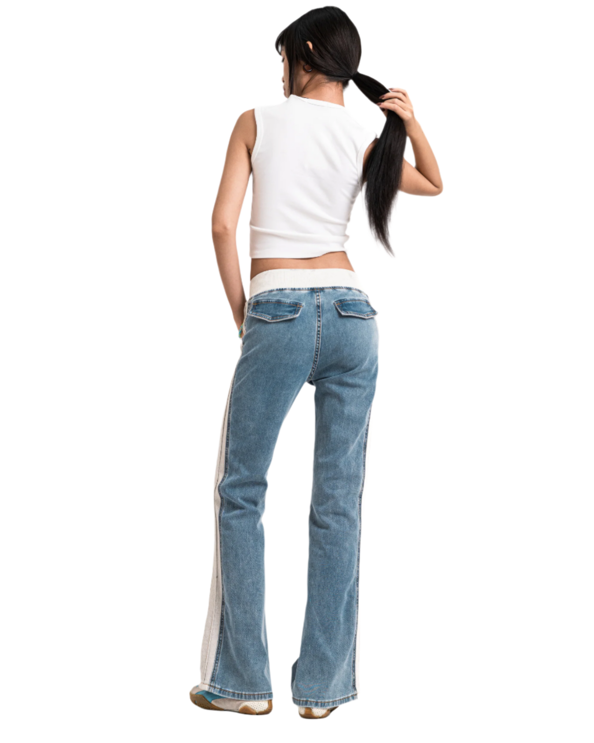 sporty flare jeans mid blue