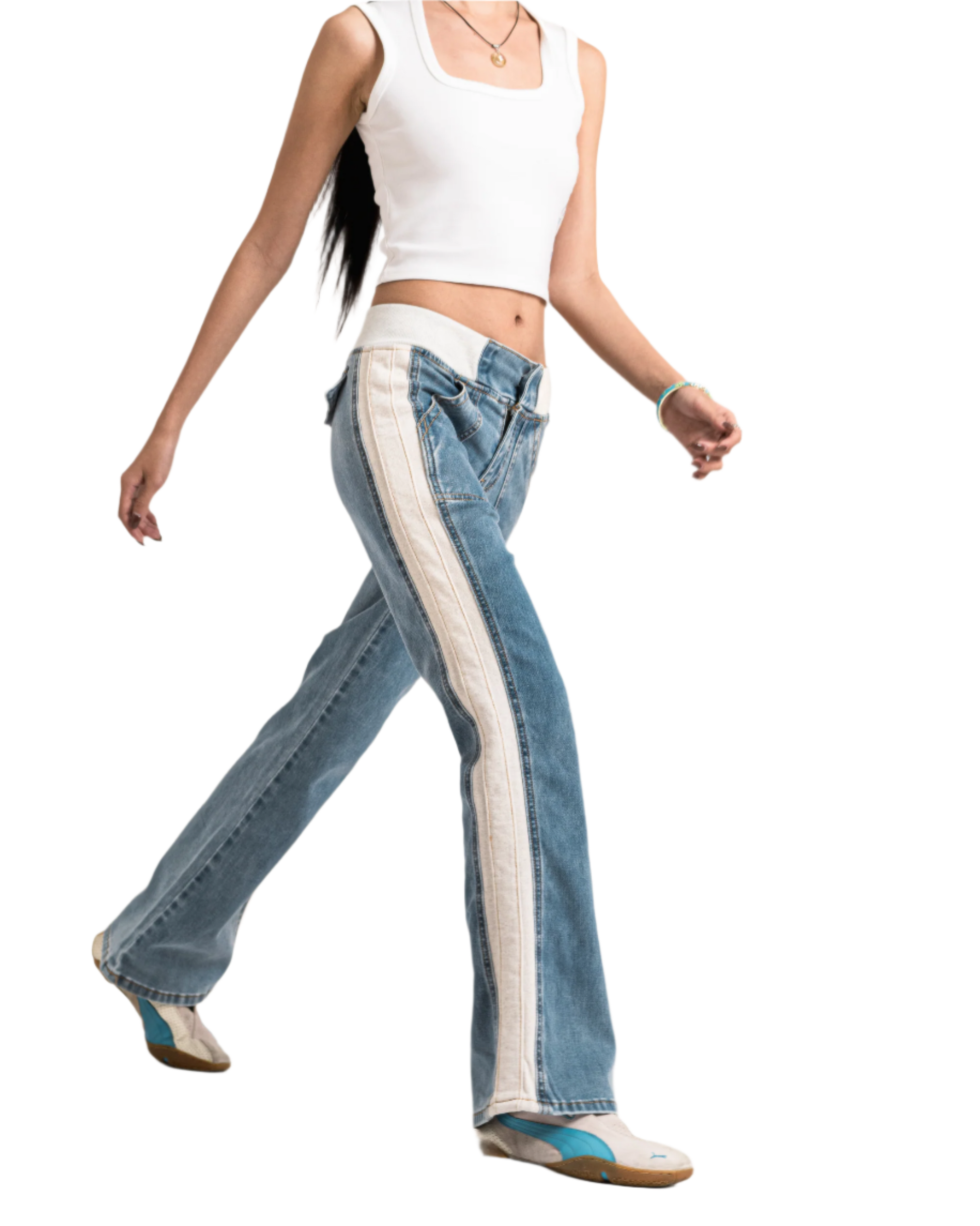 sporty flare jeans mid blue